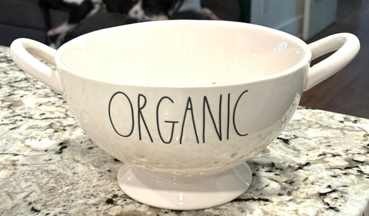 New Rae Dunn white ceramic ORGANIC colander