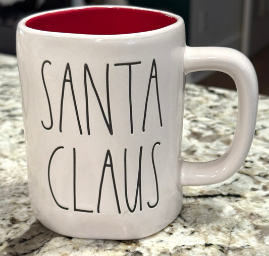 New Rae Dunn white ceramic SANTA CLAUS coffee mug