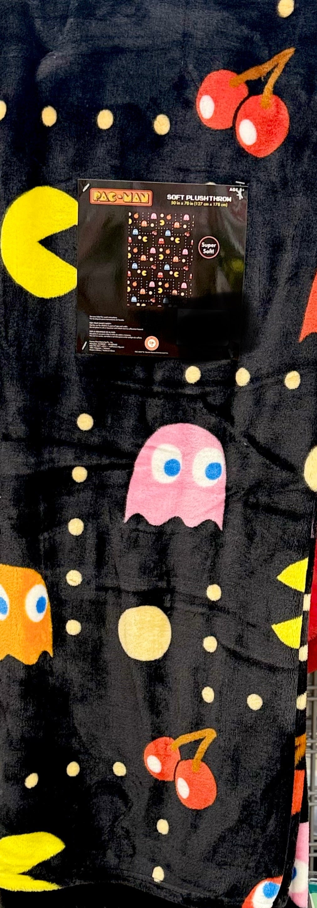 New black plush throw blanket 50x70 PAC-MAN