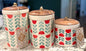 New Made in India 3-piece floral print ceramic canister set 8.5, 7.5, 5.25”