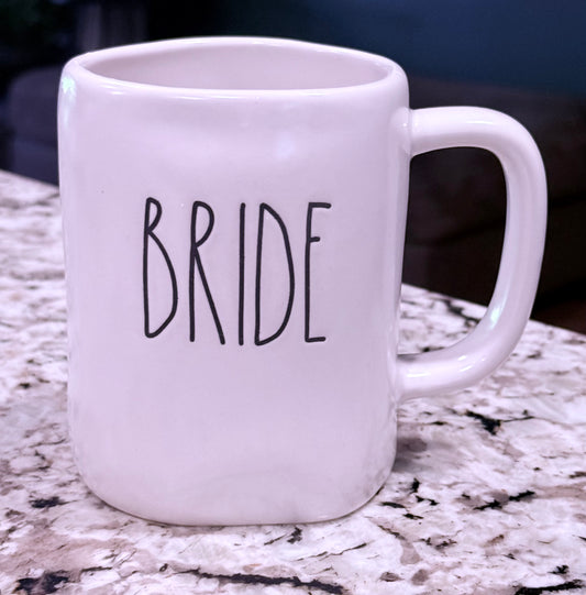 Rae Dunn white ceramic coffee mug BRIDE