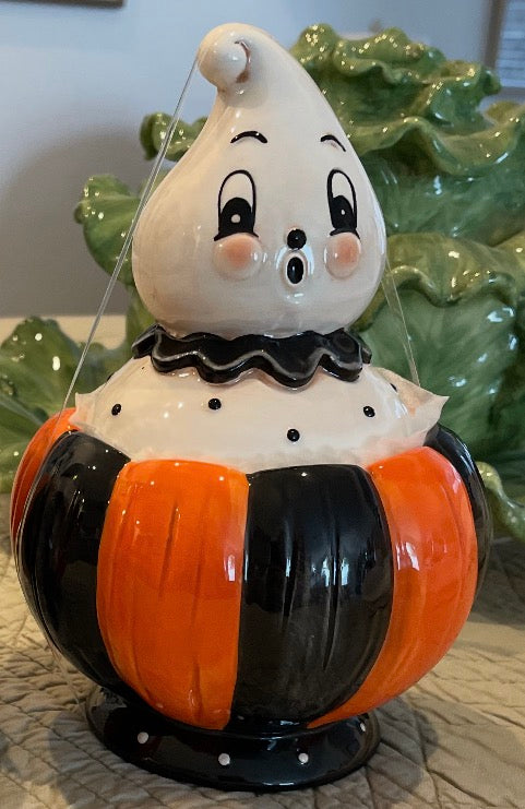New release Joanna Parker ceramic Halloween Gus canister cookie jar decor
