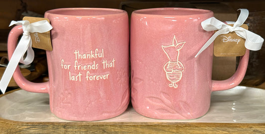 New Rae Dunn x Disney’s Winnie the Pooh Piglet ceramic coffee mug THANKFUL FOR FRIENDS THAT LAST FOREVER