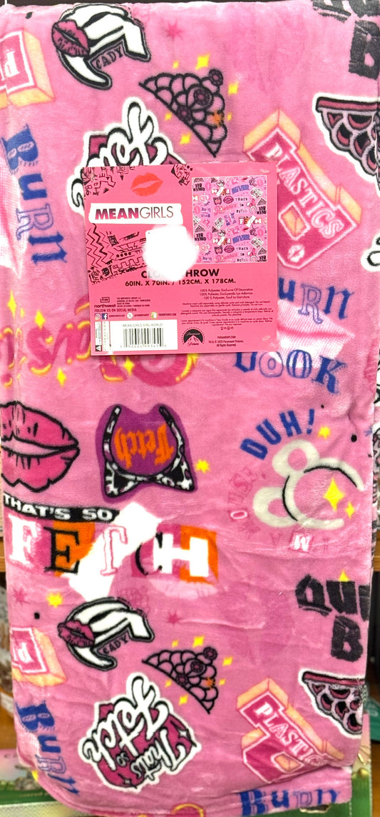 New pink Mean Girls throw oversized blanket bedding 60x70