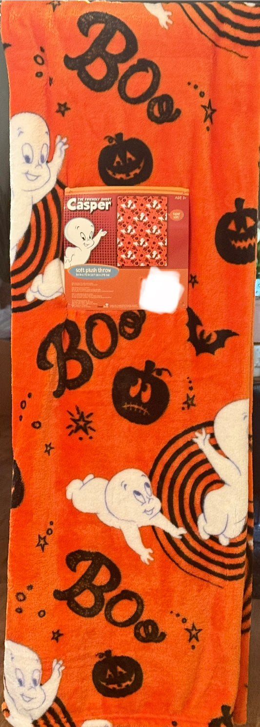 New Casper the Friendly Ghost Halloween throw blanket 50x70 BOO 👻