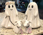 New large size Halloween Ghost & Dog walking resin set, girl/boy both included!! 12x15