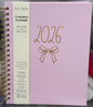 New Rae Dunn 2025/2026 Planner pink bow 🎀 gold trim, spiral, hardback