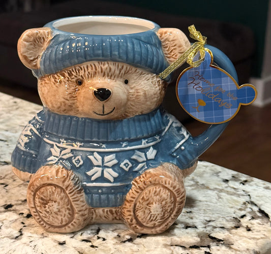 New Home for the Holidays viral ceramic winter sweater teddy bear Christmas mug decor