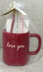 New Rae Dunn red ceramic mug & notpad set LOVE NOTES/ LOVE YOU