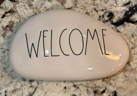 New Rae Dunn ceramic garden stone WELCOME