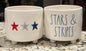 New Rae Dunn Americana ceramic stars 4” planter STARS & STRIPES