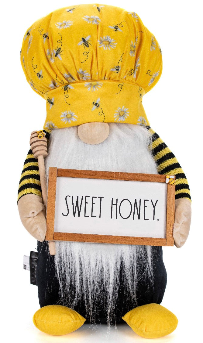 New Rae Dunn chefs hat plush gnome bee decor SWEET HONEY 🍯