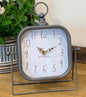 New Rae Dunn Metal Rounded-Edges Squared gray Mantel Clock