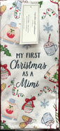 New Cupcakes & Cashmere 3-piece Christmas kitchen dish towel set MY FIRST CHRISTMAS AS A MIMI