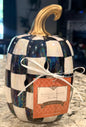 New iridescent Checkered ceramic pumpkin fall scented decor piece