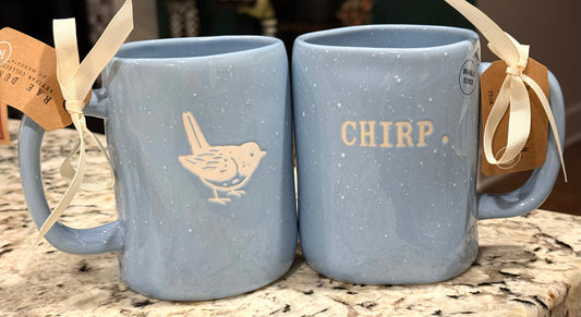 New Rae Dunn light blue  ceramic coffee mug CHRIP