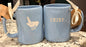 New Rae Dunn light blue  ceramic coffee mug CHRIP