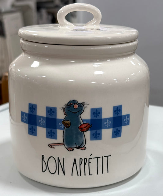 New Rae Dunn x Pixar’s Ratatouille new plaid line canister BON APPETITE