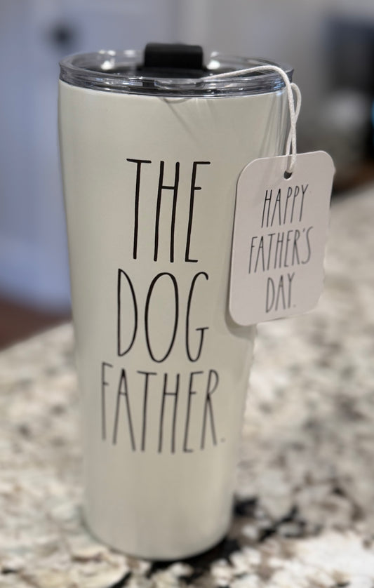 New Rae Dunn 17oz stainless travel cup THE DOG FATHER
