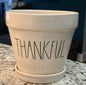 Rae Dunn large ceramic garden planter decor THANKFUL 8x8