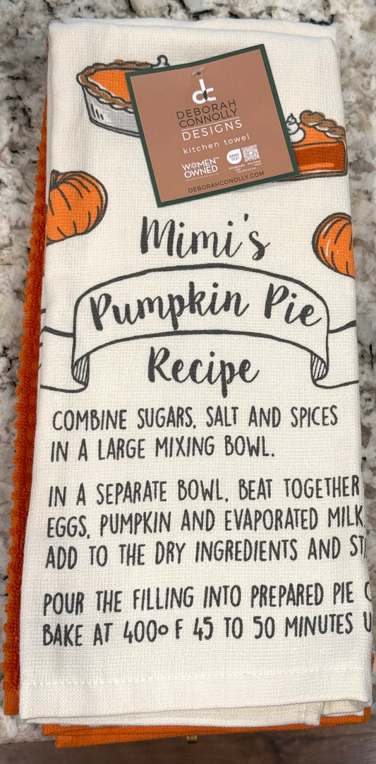 New 3-piece Fall Kitchen towel set MIMI pumpkin recipe