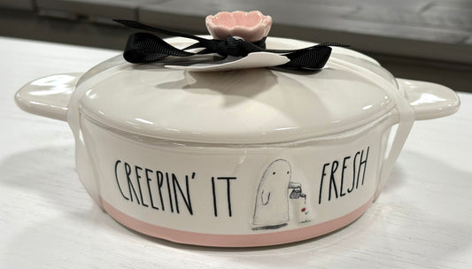 New Rae Dunn ceramic Halloween baking dish CREEPIN’ IT FRESH