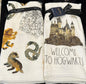 New Rae Dunn x Harry Potter 2-piece kitchen dish towel set WELCOME TO HOGWARTS -new style
