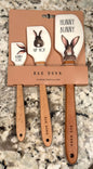 New Rae Dunn 3-piece Easter HUNNY BUNNY line spatula set