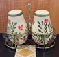 New Made In India ceramic greeen and pink heart salt & pepper shaker set