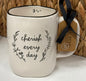 New Rae Dunn white ceramic coffee mug CHERISH EVERY DAY