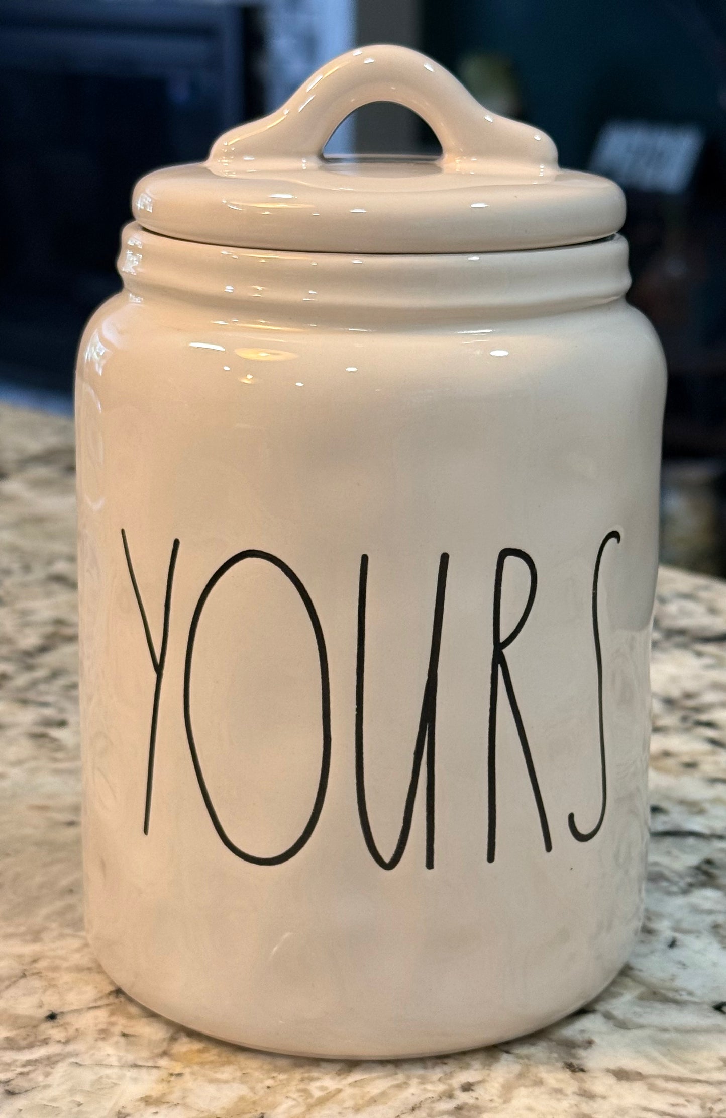 Rae Dunn white ceramic 6” YOURS canister