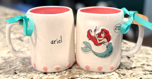 New Rae Dunn x Disney’s LITTLE MERMAID ceramic coffee mug ARIEL