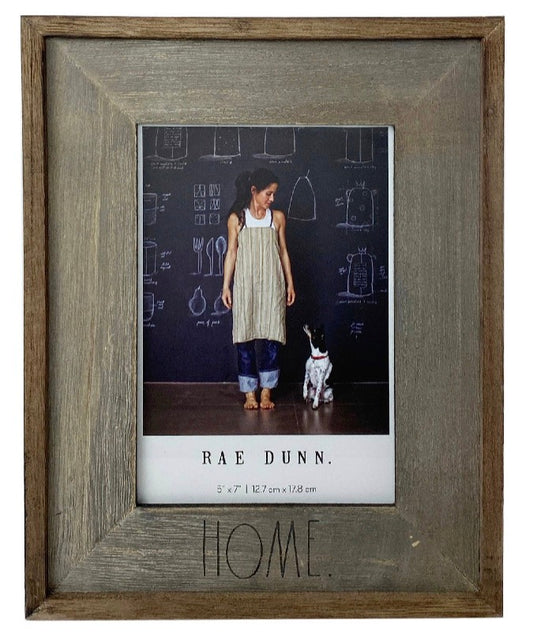 New Rae Dunn HOME 5 x 7 Brown Wooden Photograph Frame