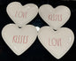 New Rae Dunn white ceramic 4-piece heart shaped plate set LOVE/KISSES