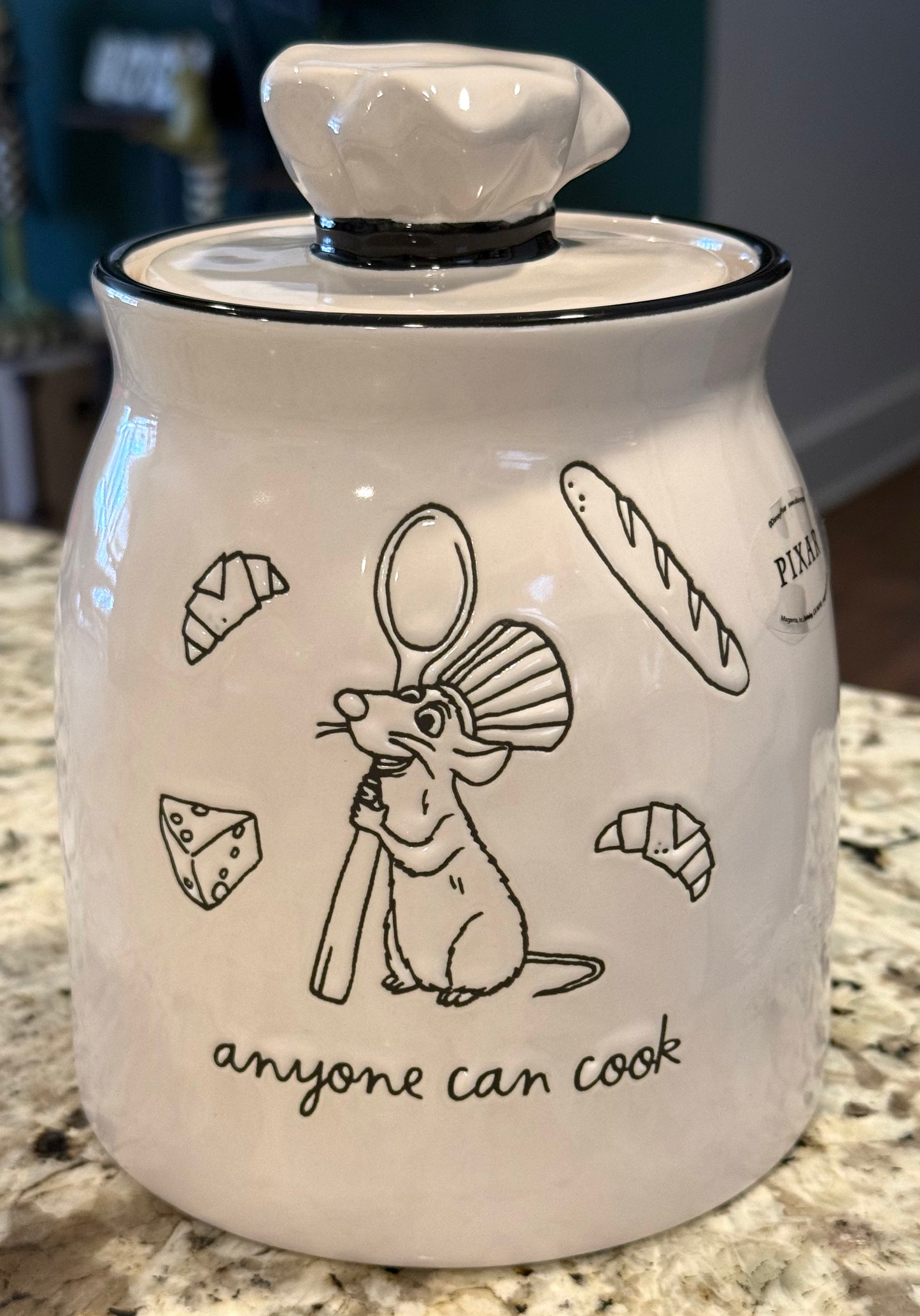 New Rae Dunn x Pixar’s Ratatouille ceramic storage canister ANYONE CAN COOK