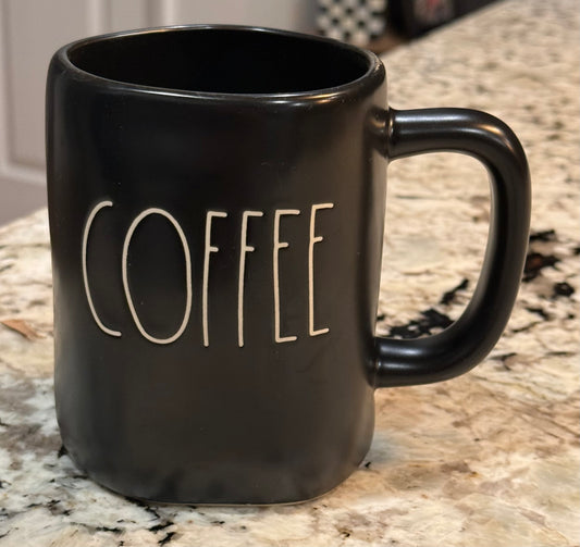 New Rae Dunn black ceramic mug COFFEE