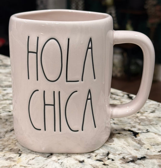 New Rae Dunn white ceramic coffee mug HOLA CHICA