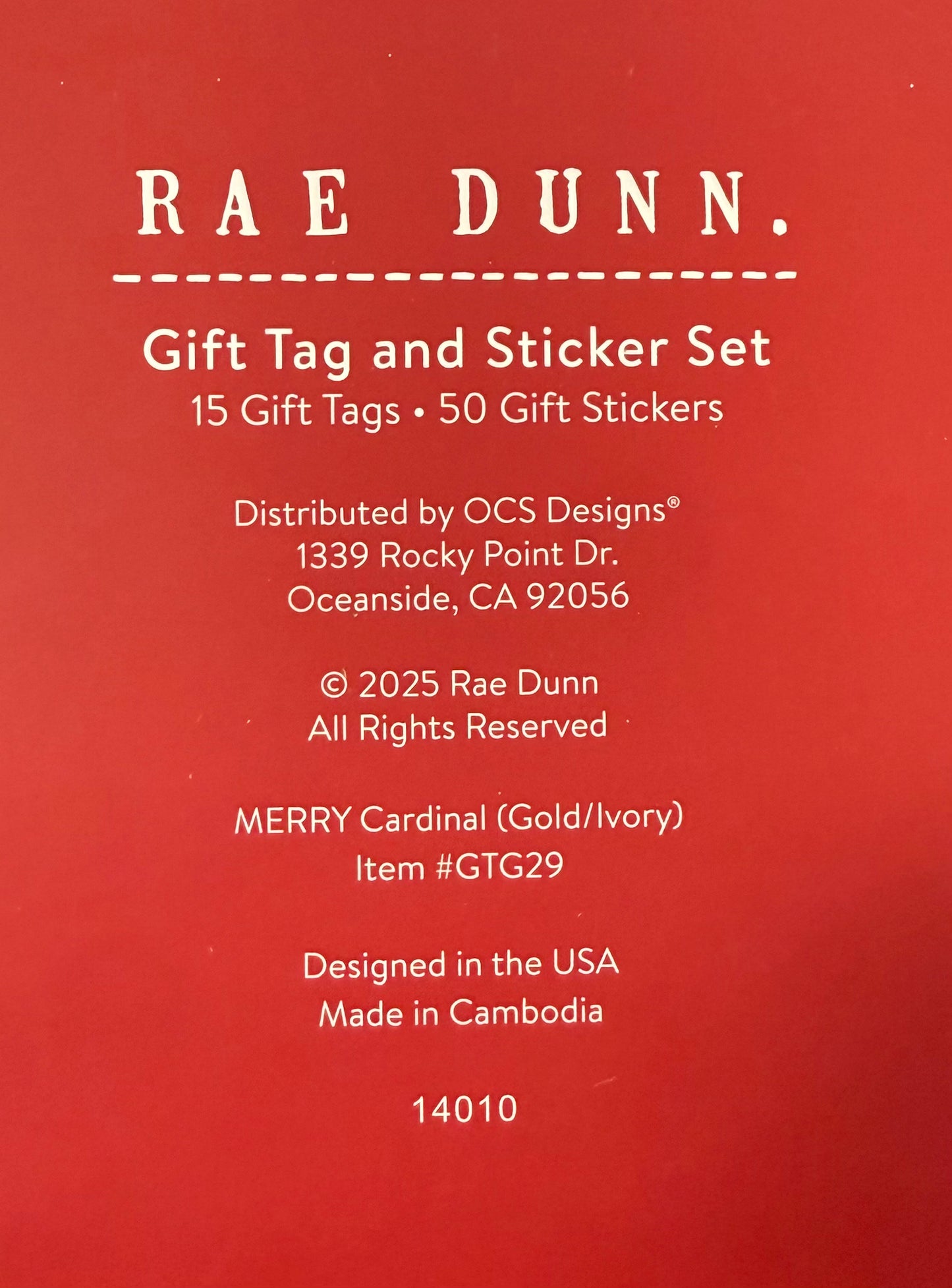 New Rae Dunn Christmas tag and sticker box set-Bells