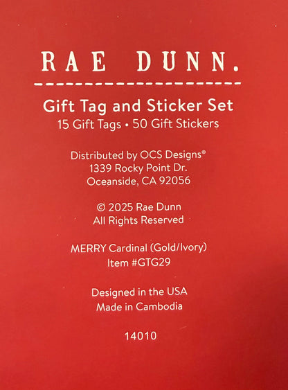 New Rae Dunn Christmas tag and sticker box set-Bells