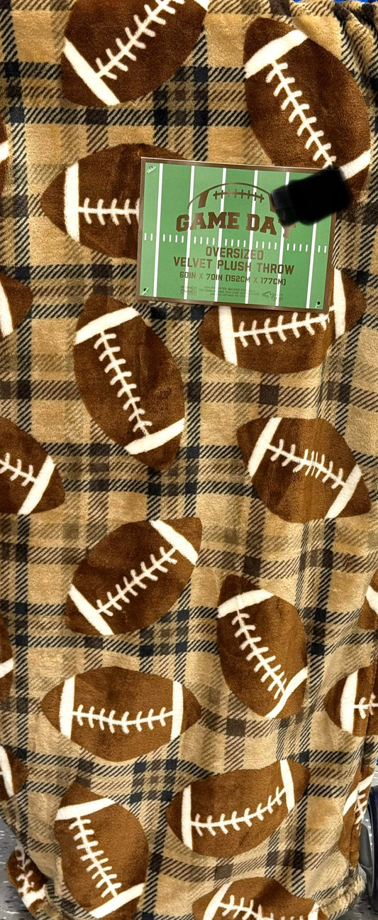 New fall plaid oversized football throw Sunday Funday 60x70