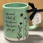 New Rae Dunn green ceramic coffee mug SPREAD A BIT OF SUNSHINE WHEREVER YOU GO