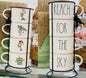 New Rae Dunn white ceramic Pixar Toy Story coffee mug stacker set
