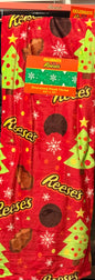 New Hershey’s red Reese’s Cup oversized Christmas tree throw blanket 60x70