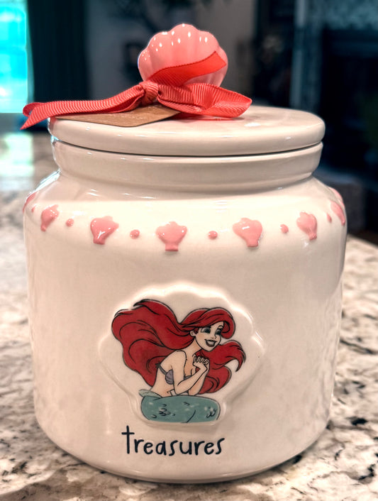 New Rae Dunn ceramic The Little Mermaid 🧜🏽‍♀️ canister TREASURES