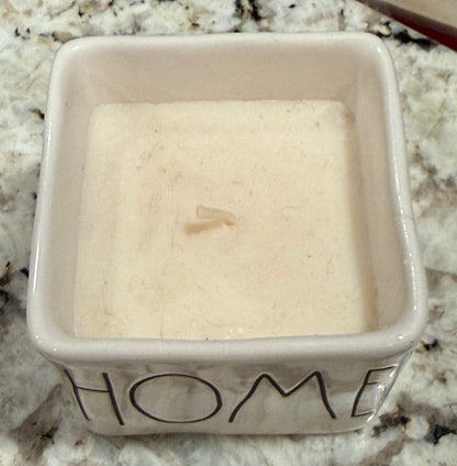 Rae Dunn white ceramic HOME small candle