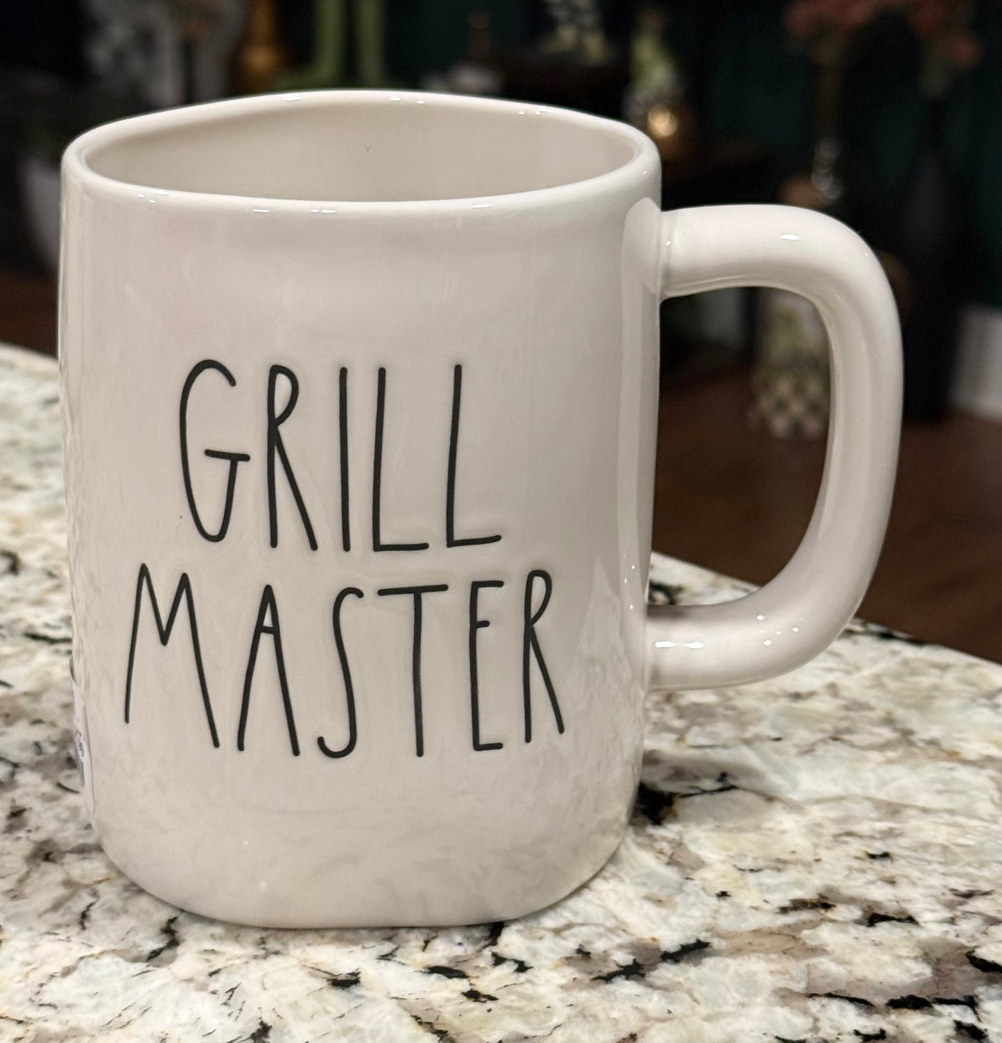 New Rae Dunn white ceramic coffee mug GRILL MASTER