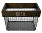 New Rae Dunn FRESH Wired Metal Basket with Wooden trim 10x8x6