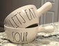 New Rae Dunn white ceramic fall handled bowl set LET’S EAT/SOUP