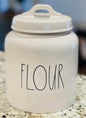 New Rae Dunn 8” ceramic FLOUR canister