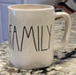 Rae Dunn white ceramic coffee mug FAMILY